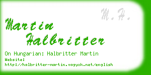 martin halbritter business card